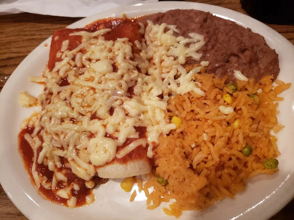 Enchiladas with Rice and Beans